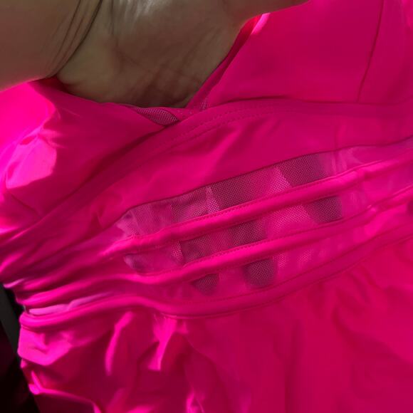 Women’s swim Barbie hot pink one piece Plus size 2X XXL mesh bathing suit - Picture 4 of 4